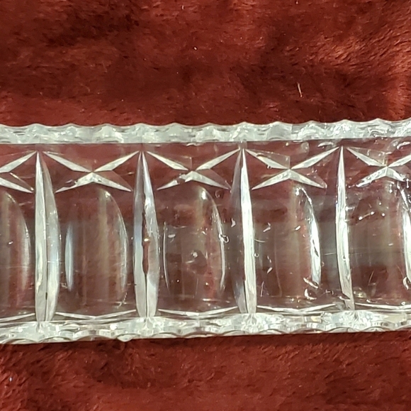 𝅺vintage Cracker Tray Clear Hard Plastic 9” Serving Appetizers - Picture 2 of 3